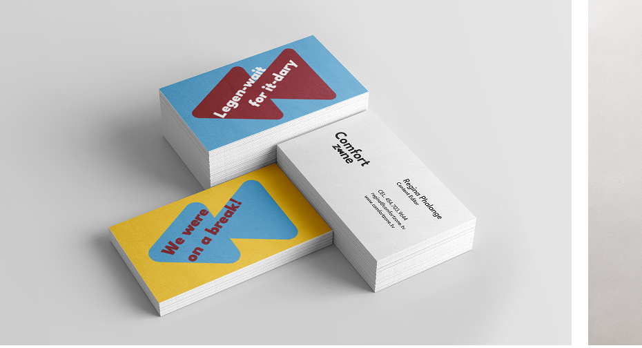 Comfort Zone business card mockup